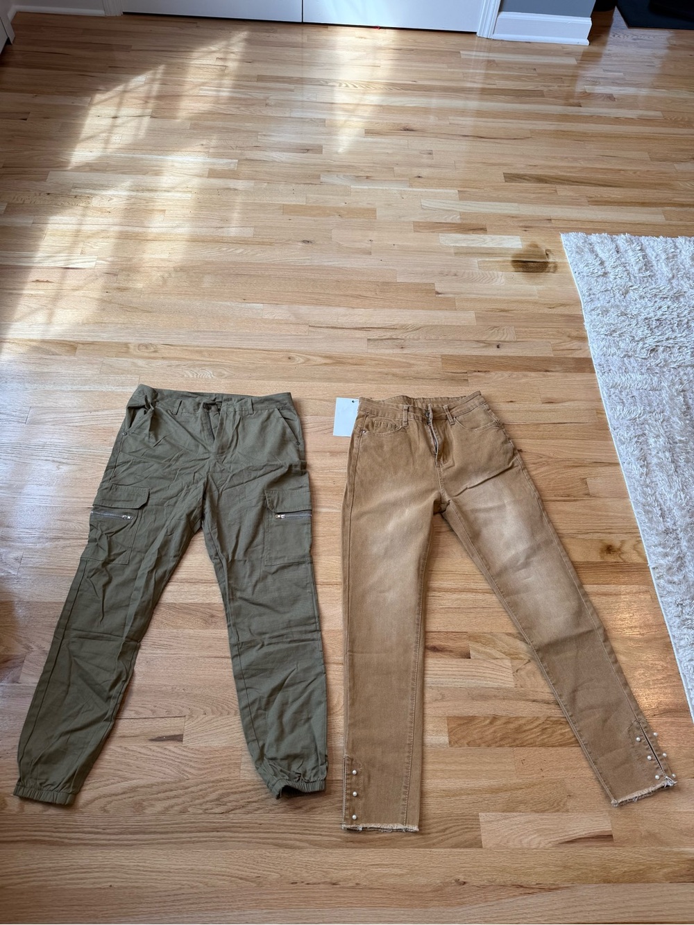 Women’s Casual Pants - Olive Green and Beige